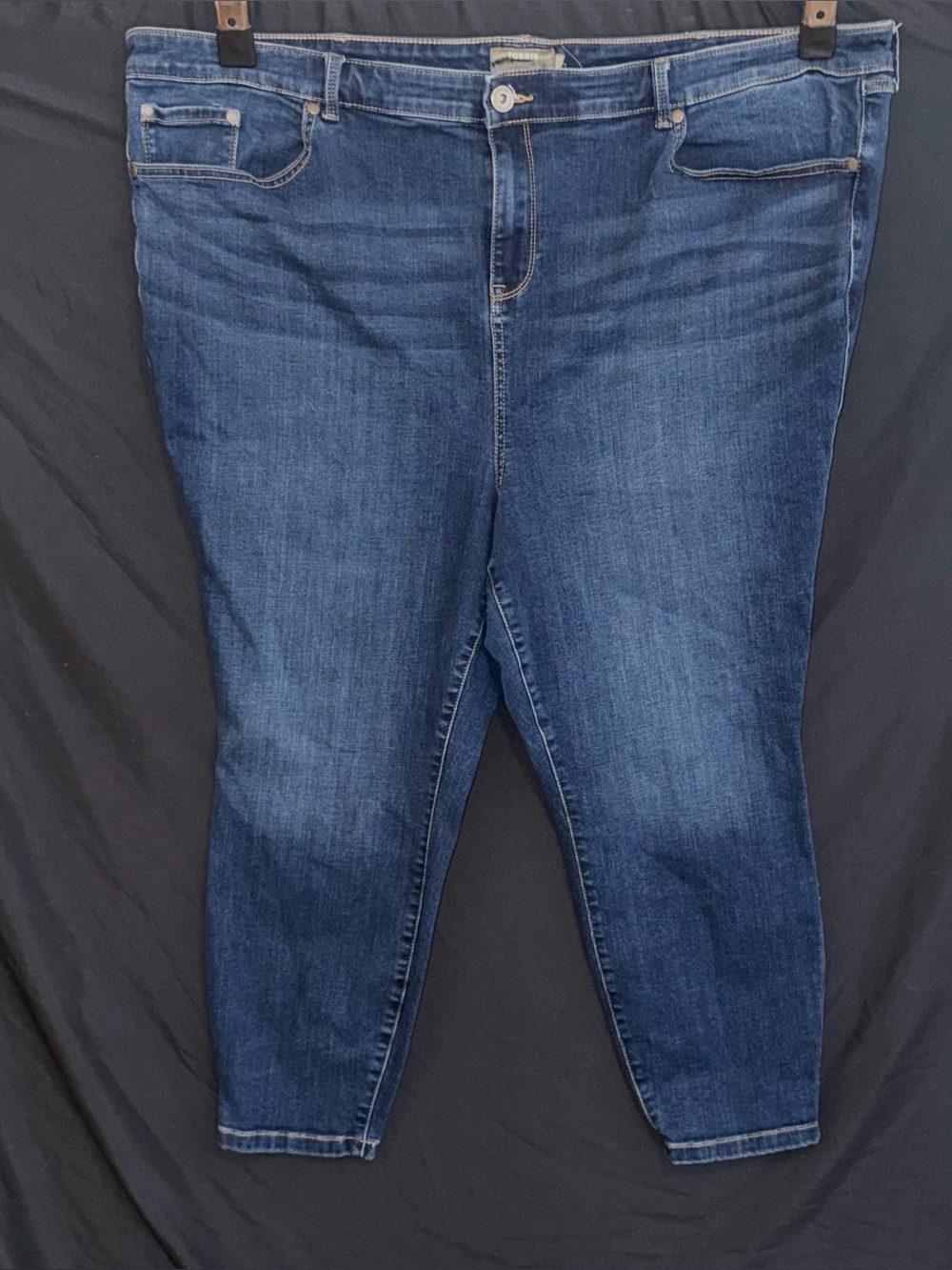 Torrid Crop Midfit Super Skinny Stretch Jeans Womens Size 26S Blue